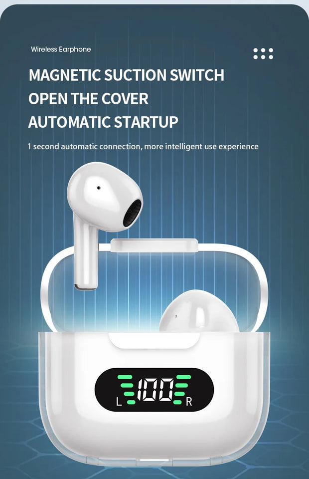 Wireless Bluetooth Earphones HIFI Stereo Waterproof Sports Headphones TWS Mic HD Call Headset LED Display Music Gaming Earbuds