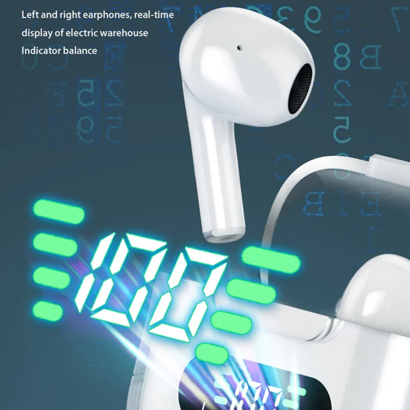 Wireless Bluetooth Earphones HIFI Stereo Waterproof Sports Headphones TWS Mic HD Call Headset LED Display Music Gaming Earbuds