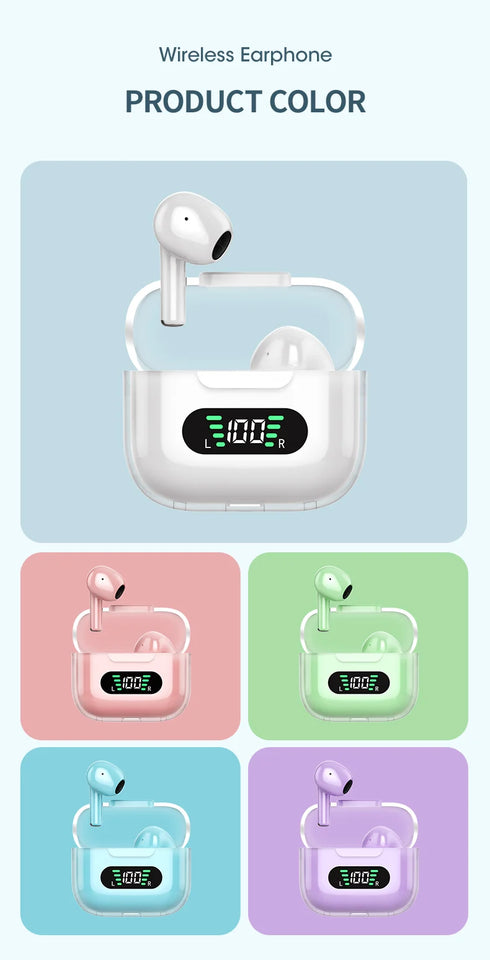 Wireless Bluetooth Earphones HIFI Stereo Waterproof Sports Headphones TWS Mic HD Call Headset LED Display Music Gaming Earbuds