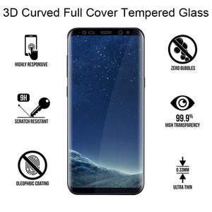 3D Curved Full Cover Tempered Glass for Samsung Galaxy S9 S8 Plus Protective Glass Screen Protector Film for S6 S7 Edge Note 8 9