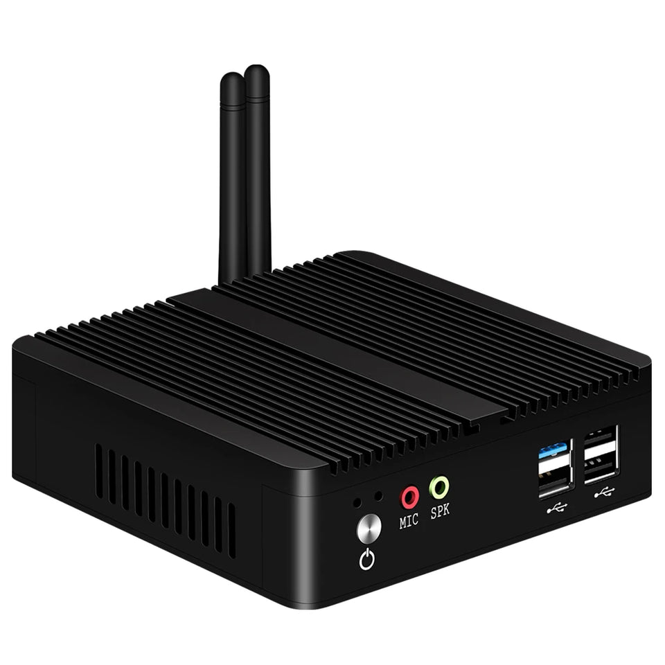 Fanless Mini PC Intel Celeron J1900 Support Windows7/8/10 Linux Gigabit Ethernet WiFi HDMI VGA Display Embedded Computer