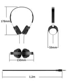 Wired Foldable 3.5mm Headphones Head Mounted Headset Earphone Headphones Stereo Foldable Sport Earphone for Phone/Tablet