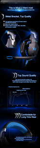 KOTION EACH Gaming Headset Casque Deep Bass Stereo Game Headphone with Microphone LED Light for PS4 Laptop PC Gamer