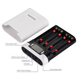 HAWEEL DIY 4X 18650 Battery (Not Included) 10000MAh Power Bank Shell Box with 2 USB Output & Display for Smartphones-B
