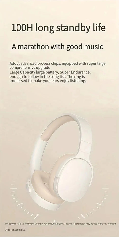 P2961 Wireless Bluetooth Headphones Over Ear HIFI Stereo Headsets True Sports With Earphones TF/AUX Music Player with Mic Gifts