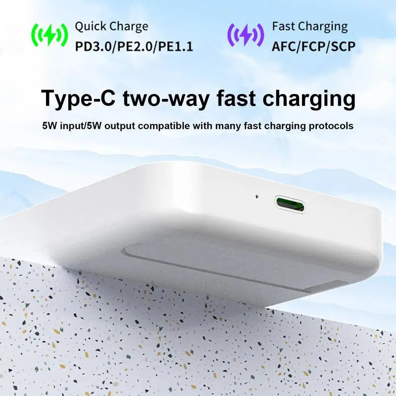 Power Bank Magnetic Foldable Compact Power Bank Portable Charger Fast Charging Large-Capacity Wireless Power Bank For Phone