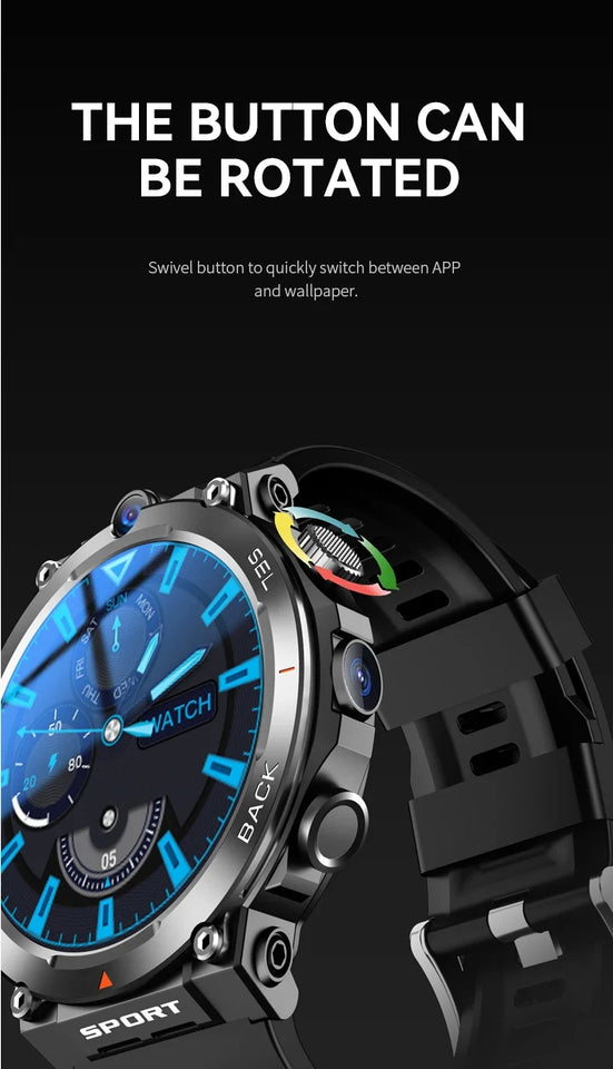 YYHC 2024 Latest 4G Smart Watch Sim Card Built Programmable 1.39 inch Luxury Android 8.1 Smart Watch H10 with GPS WIFI