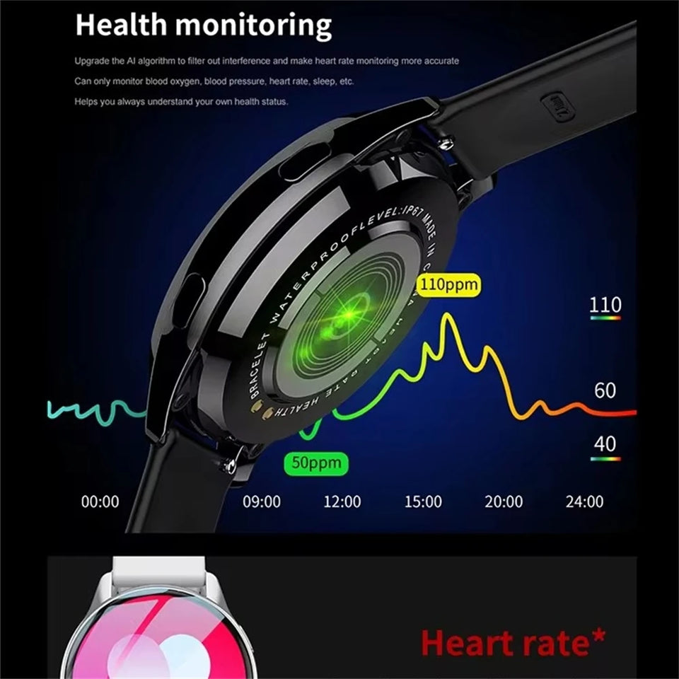 T2 Pro Smart Watch Round Screen Women Smartwatch Bluetooth Call Message Reminder Heart Rate Sleep Tracker Men Sport Wristwatch