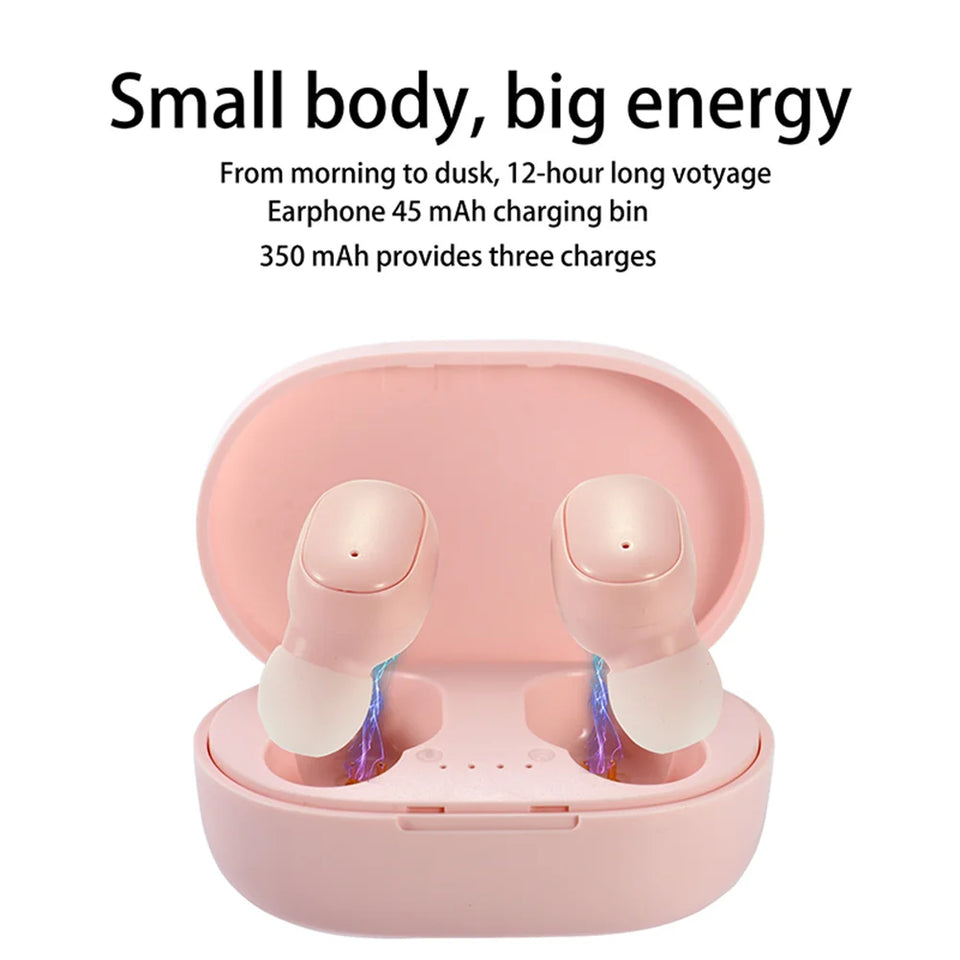 A6S Wireless Earphones Noise Canceling Stereo Deep Bass Headphones With Charging Box For Cell Phone Gaming Laptop Sports