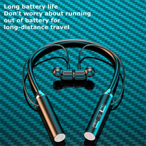 Magnetic Wireless Headphones Bluetooth 5.2 Neckband Earphones Silicone Hifi 12D Stereo Sports Headset Halter Waterproof Earbuds