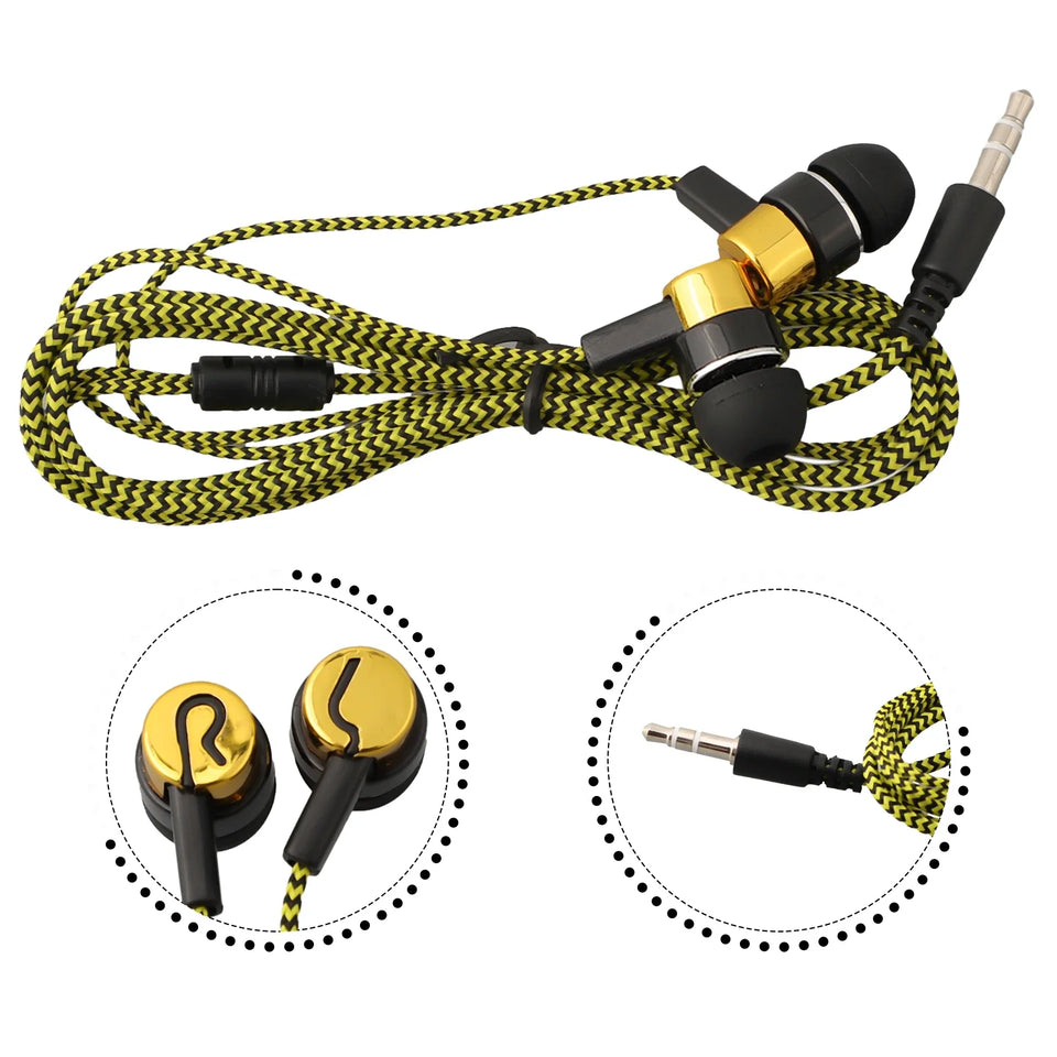 Wired Headphones With Mic In-ear Sports Headphone 3.5 Mm Audio Jack In-Ear Stereo Earbuds Mobile Headphones For Phone Pc