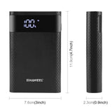 HAWEEL DIY 4x 18650 Battery (Not Included) 12000mAh Dual-way QC Charger Power Bank Shell Box with 2x USB Output & Display, Suppo