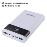 HAWEEL DIY 4x 18650 Battery (Not Included) 12000mAh Dual-way QC Charger Power Bank Shell Box with 2x USB Output & Display, Suppo