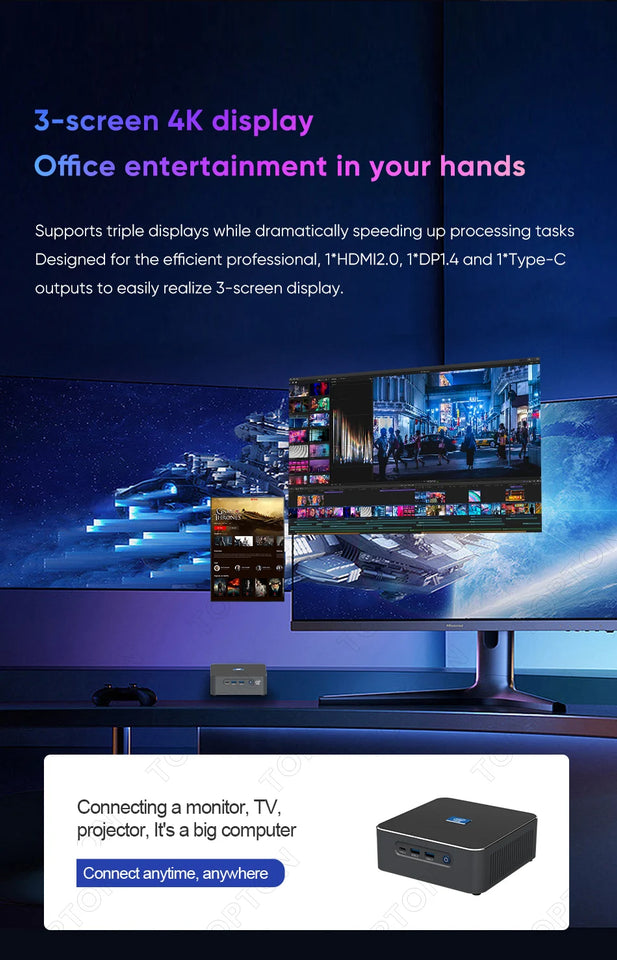 i9 13900H i7 13800H 13th Gen Intel Gaming Mini PC 2*DDR5 2*PCIe 2*2.5G LAN Firewall PC Windows 11 Office Mini Computer WiFi6E