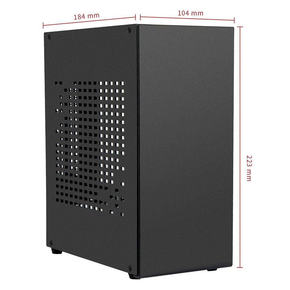 Aluminum HTPC Mini ITX PC Case with PCIE 3.0 Cable Mini ITX Chassis Game Computer Case Support Graphics Card RTX2070 I5 Mini