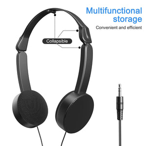 3.5mm Wired Over-ear Headphones Foldable Sports Headset Portable Music Earphones MP4 MP3 Smartphones Laptop