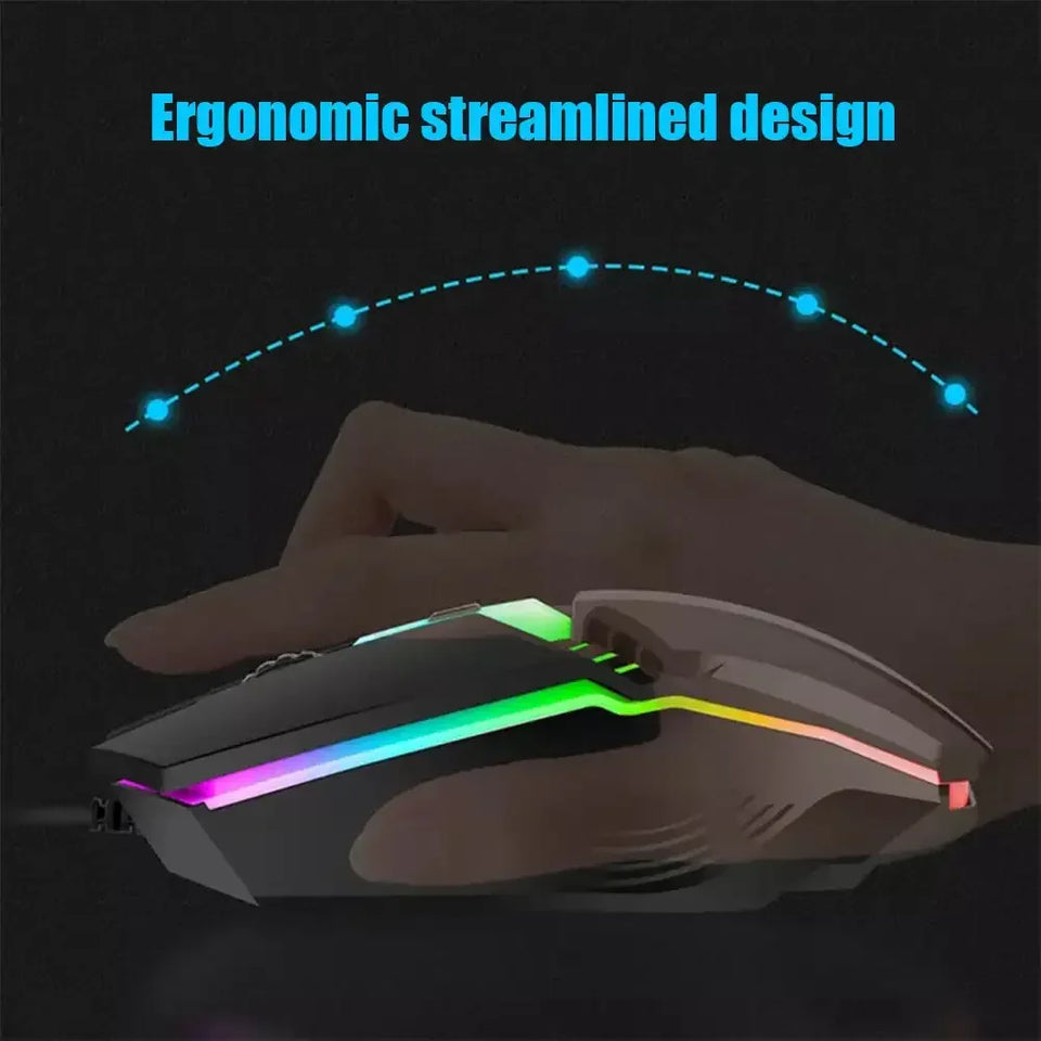 Universal USB Wired Gaming Mouse 1600 DPI 3 Buttons Game LED Optical Ergonomics Mouse For PC Laptop Computer Accessories