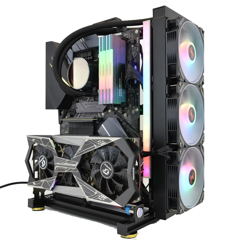Open Computer Case Frame DIY Creative Rack Mini ITX MATX Gamer Cabinet ATX Air/Water Cooler 360 Desktop PC Gaming Chassis
