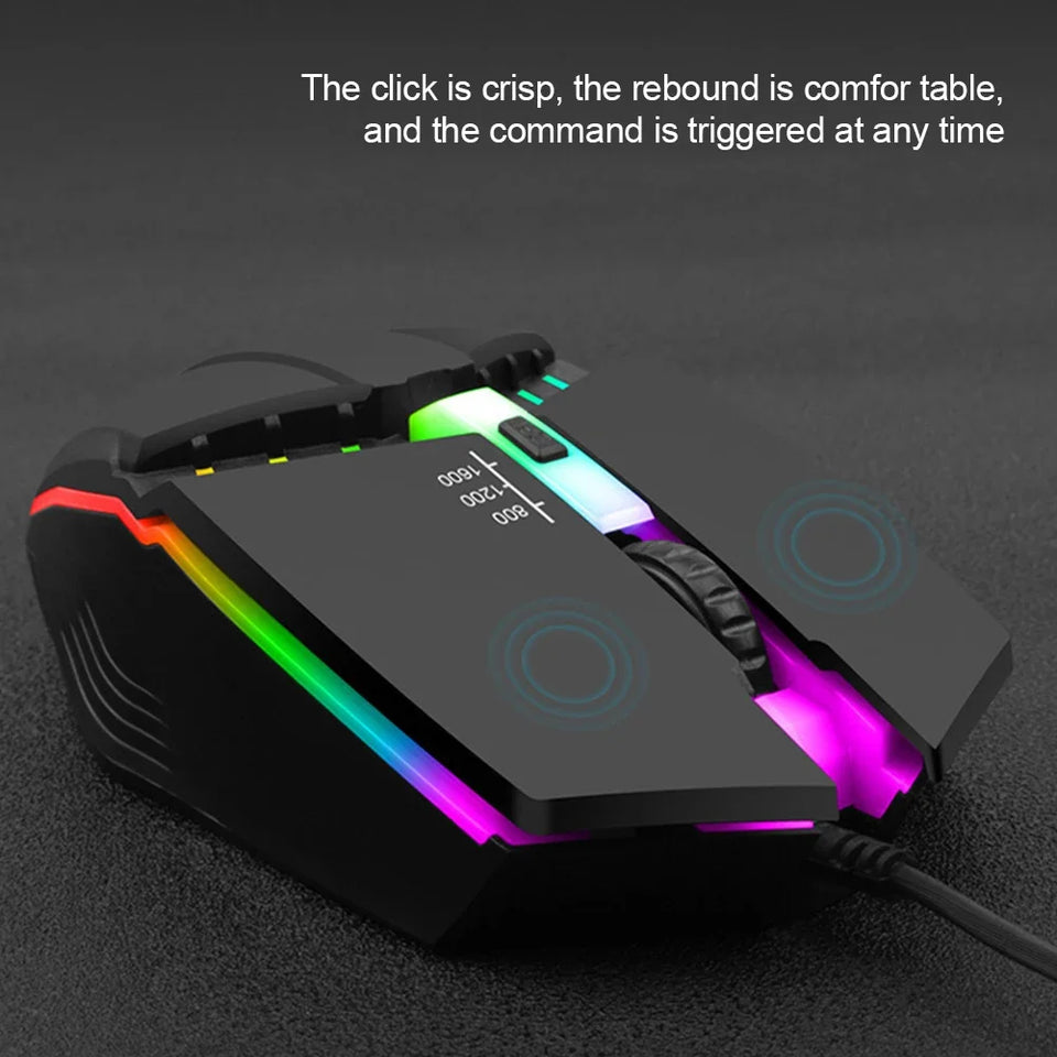 Universal USB Wired Gaming Mouse 1600 DPI 3 Buttons Game LED Optical Ergonomics Mouse For PC Laptop Computer Accessories