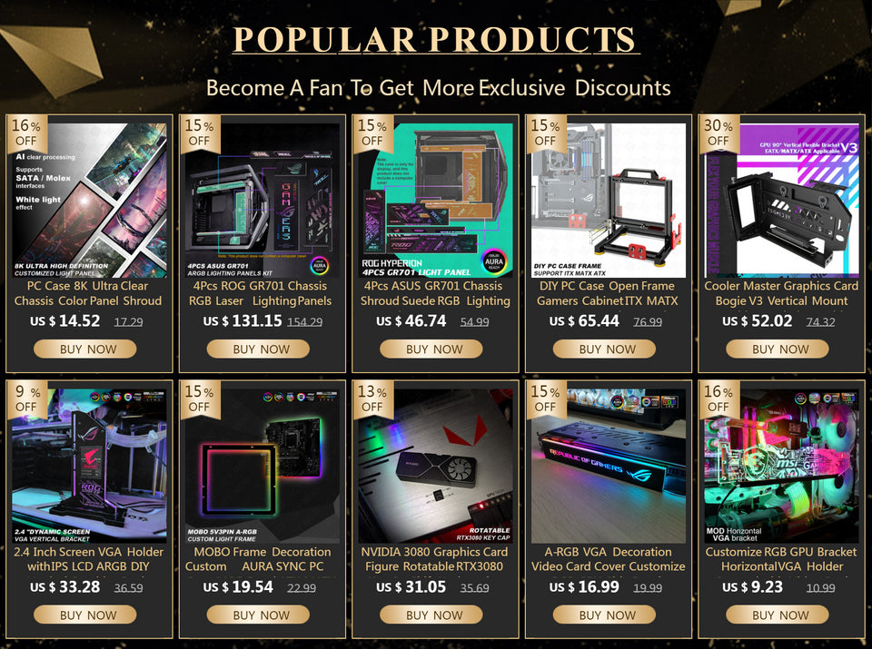 FREEZEMOD Mini VGA Side Light Panel 5V 3PIN A-RGB Graphics Card Luminous Nameplate PC Case Decorative Light Panel AURA SYNC