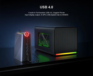 Chatreey AM08 Mini PC AMD Ryzen 7 7735HS 680M 8 Cores Gaming Desktop Colorful Lighting Computer NVME SSD Wifi6 BT 5.0