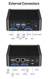 XCY Fanless Mini PC Intel Celeron J4125 DDR4 M.2 SSD RS232/485 2x LAN GPIO mPCIE 4G LTE 8x USB LVDS HDMI TPM 2.0 Windows 11
