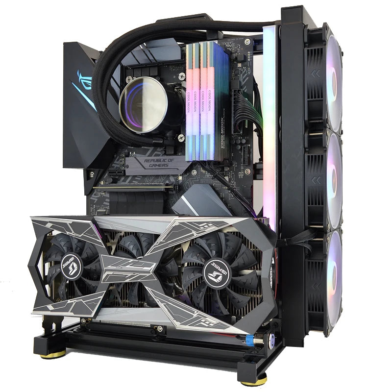 Open Computer Case Frame DIY Creative Rack Mini ITX MATX Gamer Cabinet ATX Air/Water Cooler 360 Desktop PC Gaming Chassis