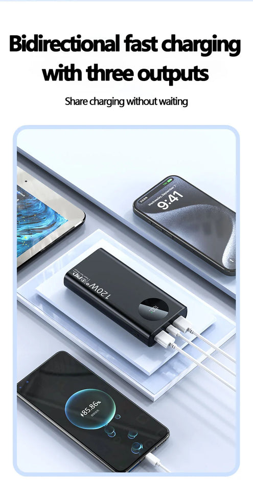 MAOLEI KJ-K30 20000mAh 120W Fast Charge Power Bank Type C USB External Battery for iPhone15 Pro Xiaomi 14 Samsung S23 Powerbank