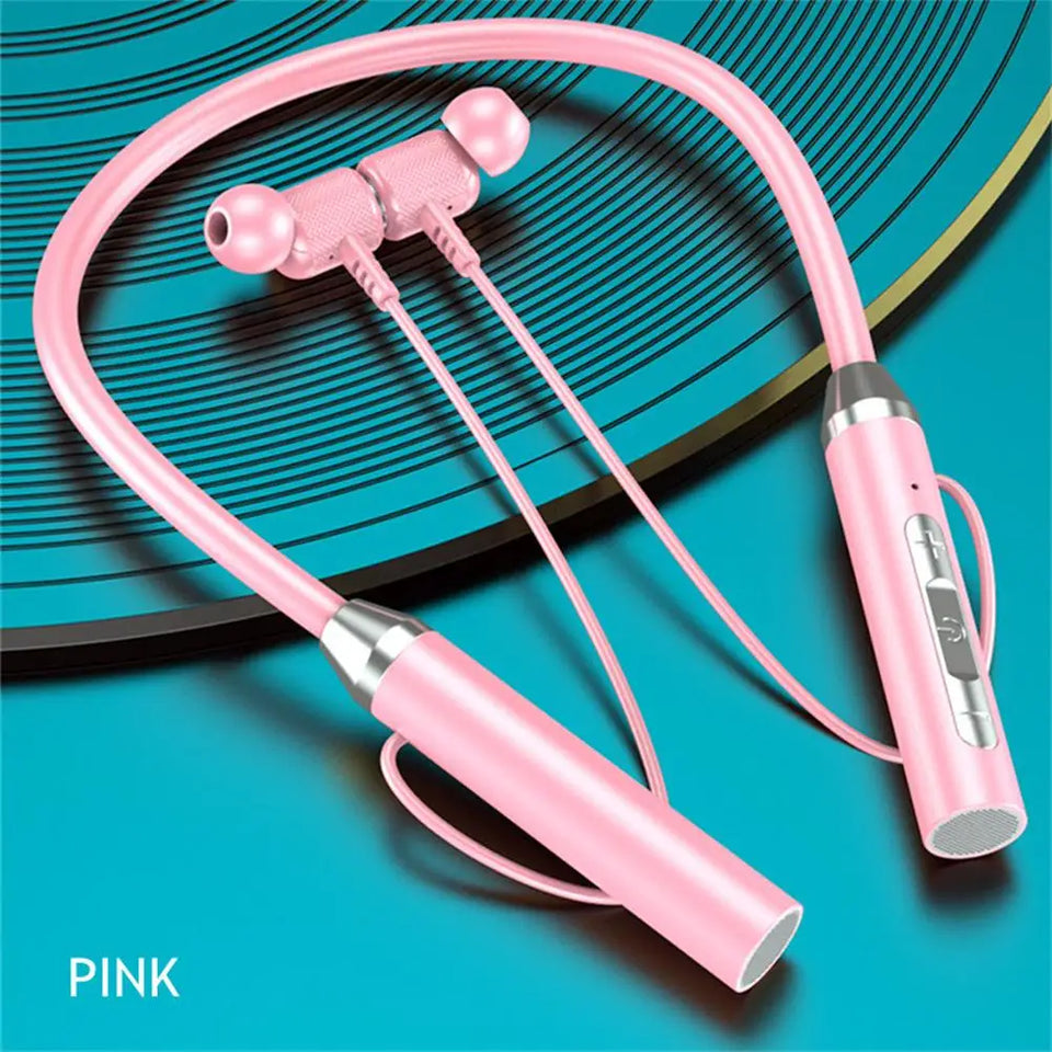 Magnetic Wireless Headphones Bluetooth 5.2 Neckband Earphones Silicone Hifi 12D Stereo Sports Headset Halter Waterproof Earbuds