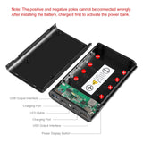 HAWEEL DIY 4x 18650 Battery (Not Included) 12000mAh Dual-way QC Charger Power Bank Shell Box with 2x USB Output & Display, Suppo