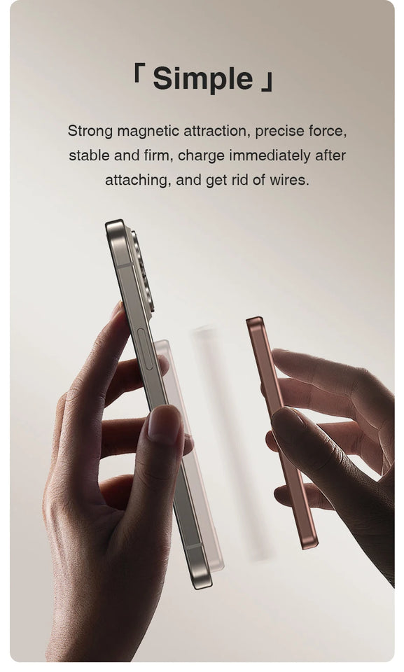 Magnetic Power Bank 5000mAh, Wireless Portable Charger, 20W Fast Charging Battery Pack with USB-C,Compatible iPhone Samsung