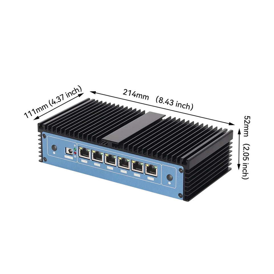 XCY Pfsense Firewall Router Mini PC Intel Core i7-6500U 6x Intel Ethernet i211AT LAN Ports Support WiFi 4G SIM Win 10/11 Linux