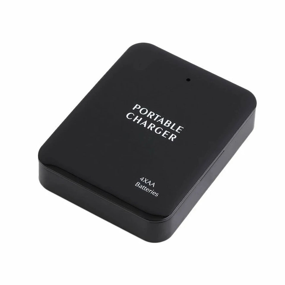 Portable Power Bank Case USB 4 AA Battery External Emergency Charger Case With LED Light For Cell Phone