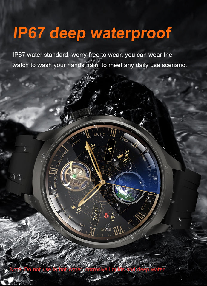 2024 New For HUAWEI Outdoor Sports Smart Watch Men AMOLED Screen NFC GPS Compass Heart rate Waterproof Bluetooth Call SmartWatch