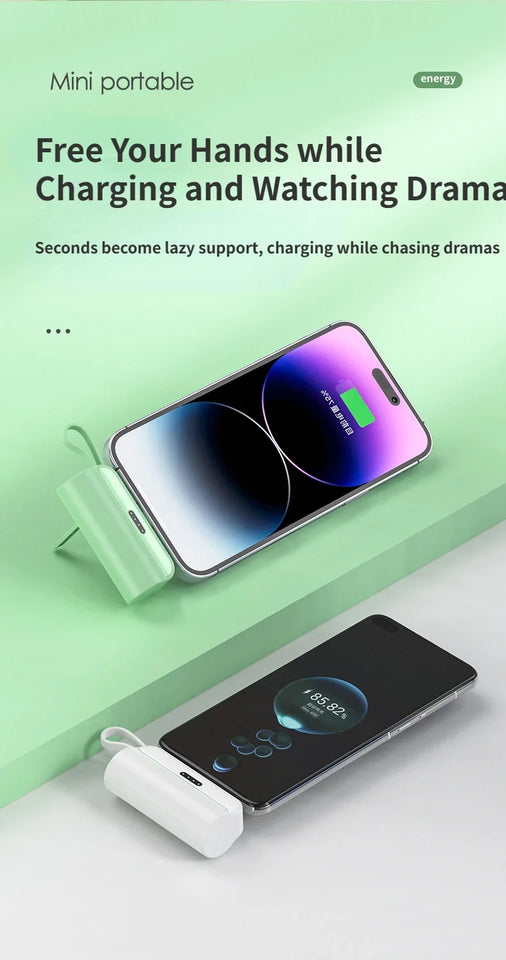 Power Bank 5000mAh Built in Cable Mini PowerBank External Battery Portable Charger For iPhone Samsung Xiaomi Spare Power Banks