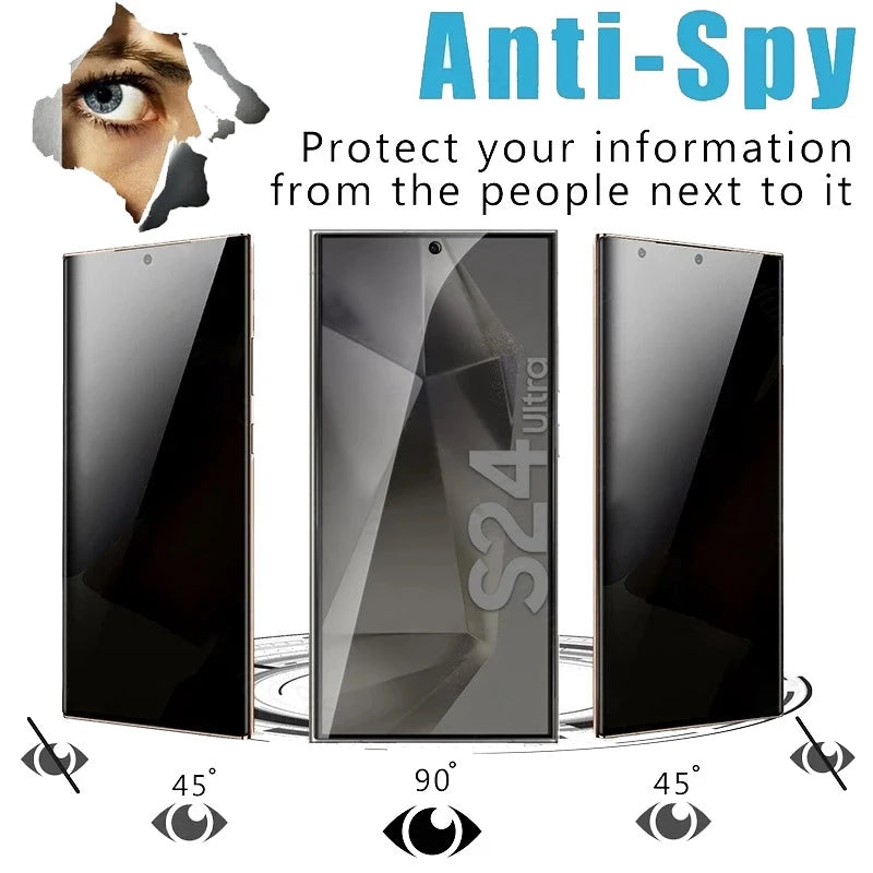 Premium Tempered Glass For Samsung Galaxy S24 Ultra S24+Plus S24Ultra Easy Installation Glass Privacy Dust Free Screen Protector