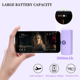 Mini Power Bank Portable 18.5W Fast Charge LED Display Lightning/Type-C Plug 5000mAh Capsule External Battery Pack Powerbank