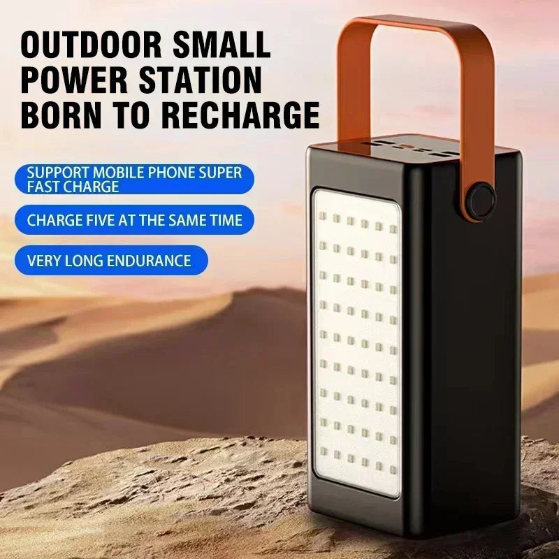 Power Bank 20000mAh High Capacity 66W Fast Charger Waterproof Rechargeable Battery For Mobile Phone Computer Camping LED Light