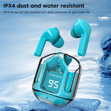 Air31 Wireless Bluetooth Earphone Transparent HIFl Headphones Digital Display Sports Gaming Noise cancelling headset For Phones