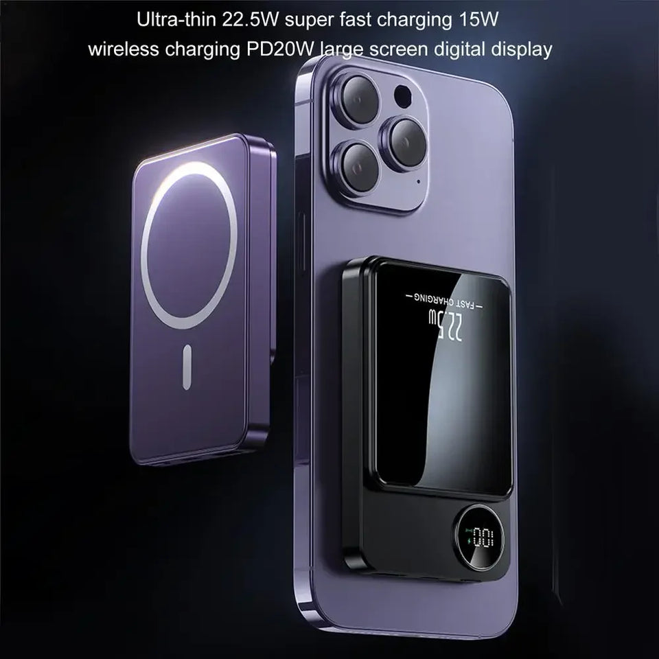 Magnetic Qi Wireless Power Bank PD 20W Fast Charging 20000mAh Portable Powerbank for IPhone 15/14/13/12 Xiaomi Huawei Samsung