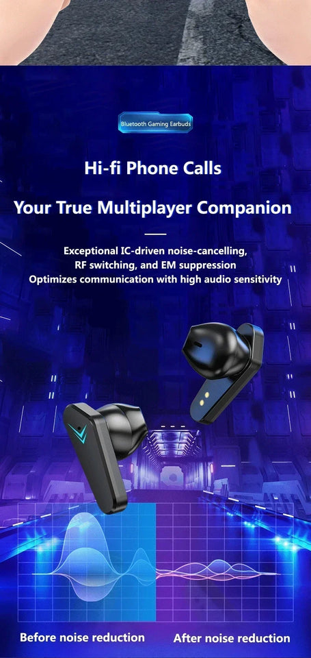 NEW AIR X15 Earphones Bluetooth Wireless Gamer Headphones 65ms Low Latency Earbuds fone Gamer Headset Gamer With Mic Handfree