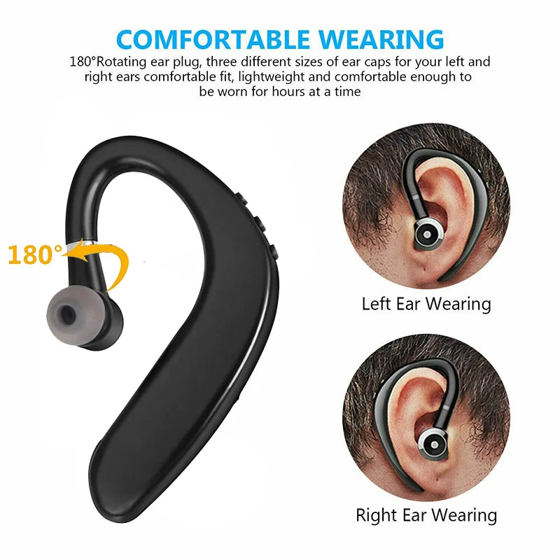 S109 Wireless Headset Single Ear Hook Bluetooth-compatible Headphones In-ear Call Business Sports Earphones With Mic For Xiaomi