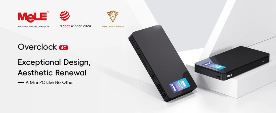 MeLE Slim Mini PC N100 16GB 32GB 512GB Windows 11 Industrial Computer WiFi5 Dual HDMI Type Display USB-C Overclock4C