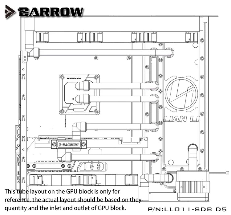 Barrow Distroplate for Lian Li PC-O11 Dynamic Case LLO11-SDB D5 Water Cooling System for PC Gaming 5V 3PIN ARGB Waterway Board