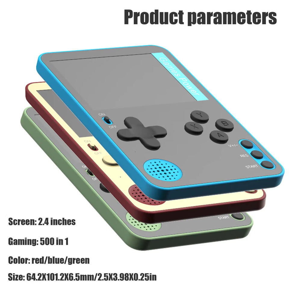 K10 Ultra Thin Handheld Game Console Built-in 500 Classic Games 2.4 Inch Mini Video Games Player Gaming Toy for Kids