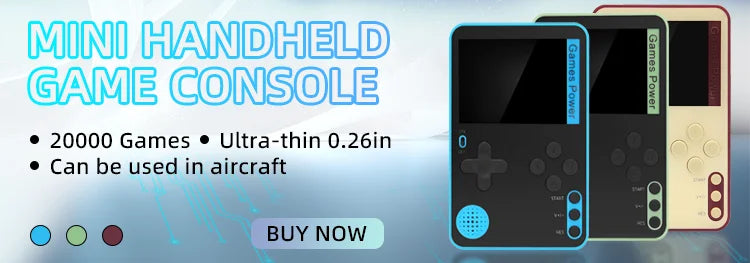 K10 Ultra Thin Handheld Game Console Built-in 500 Classic Games 2.4 Inch Mini Video Games Player Gaming Toy for Kids