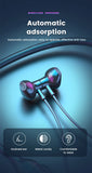 Wireless Earphones 5.3 Neckband Headphones Gaming LED Display Stereo Bass Sports Headset Halter Waterproof Magnetic Earbuds New