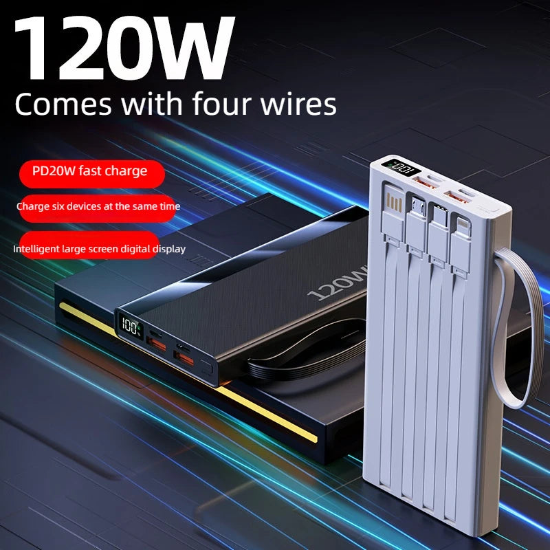 22.5w Portable 10000/20000mah Power Bank Usb Type-c Mirco Lingting Output External Battery Charger Powerbank Suitable For Apple