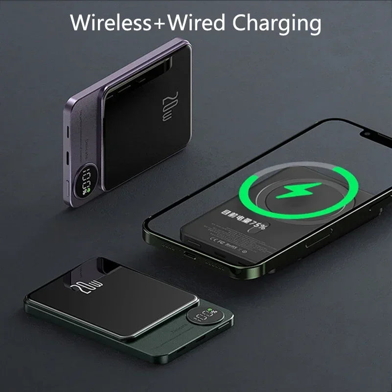 Magnetic Qi Wireless Power Bank PD 20W Fast Charging 20000mAh Portable Powerbank for IPhone 15/14/13/12 Xiaomi Huawei Samsung
