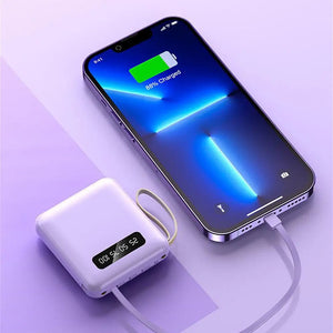 Comes With 4 Wires 20000MAh 6000/10000MAH Charging Power Bank Fast Charge Mini Large Capacity Portable Power Bank Power Supply